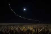 Spica, blue-white and alone, low over a dark field of ripe grain with the Big Dipper's arc above