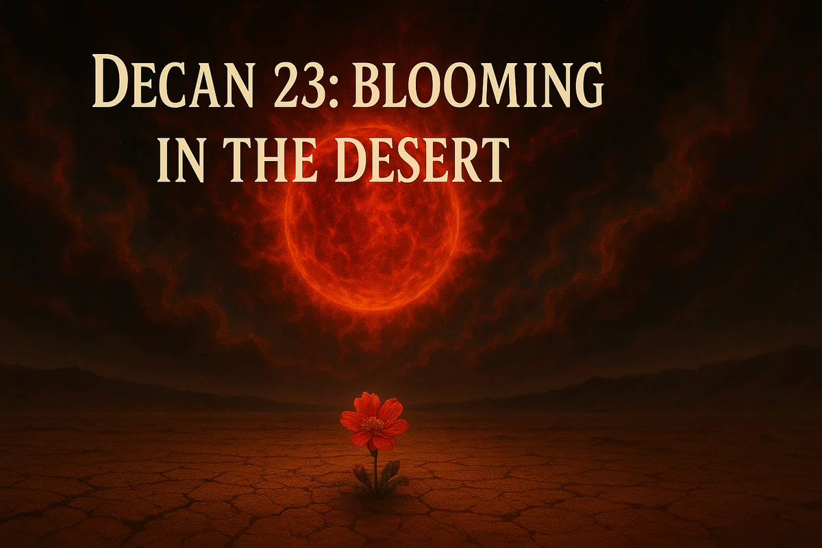 Decan 23: Blooming in the Desert — When the Dying Star Teaches Transformation Through Instability