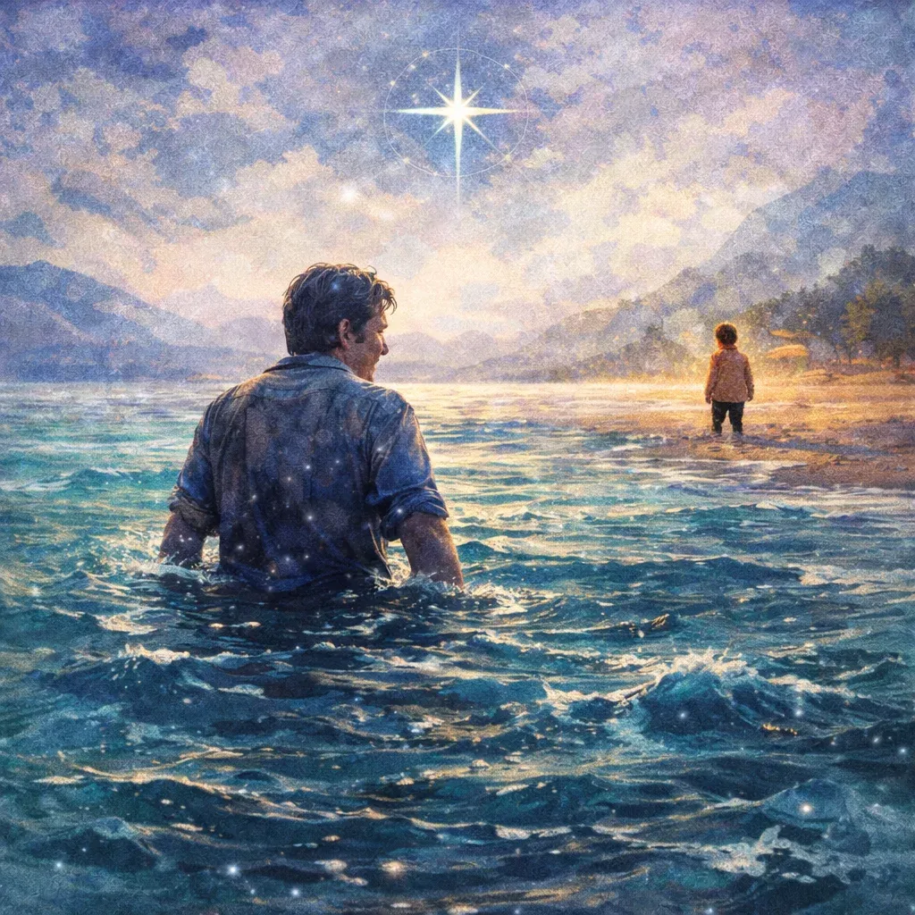 Modeling courage: into the frigid ocean waters
