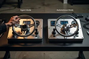 Two control panels: one hand-steered, one self-steering