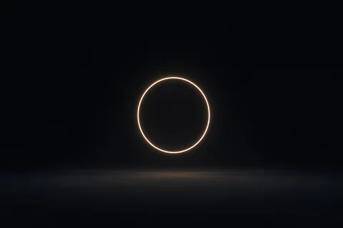 A glowing closed loop of light in the dark, evoking a specify-generate-verify feedback cycle