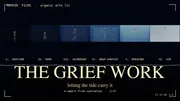 Title card reading THE GRIEF WORK, letting the tide carry it, under a strip of six small panels from dark navy to pale blue water, each with a tiny stick-figure bunny, labeled Seafloor, Murk, Ascending, Near Surface, Breaking and Air