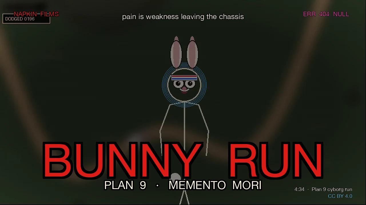 BUNNY RUN: Plan 9 the cyborg bunny runs from his own mortality, 4:34, memento mori, ChipForge HeroLead score in A minor