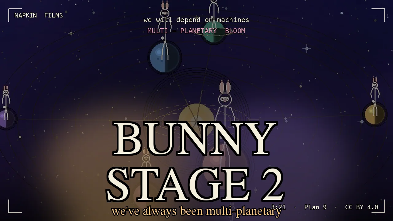 BUNNY STAGE 2: a parallel-octave duet about depending on machines, with a Stranger Things intro and a Klingon Plan 9 goodbye