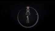 Title card for ONE HAND, Song 11 of Out of Your Mind: a stick-figure bunny meditating in a black void inside a self-drawing Zen enso circle, ripples spreading from a bell strike, a faint constellation above, a Napkin Films production