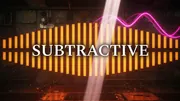 The Language of Sound Season Two title card: an amber harmonic wall on warm near-black, Season Two, Episode One, Subtractive.