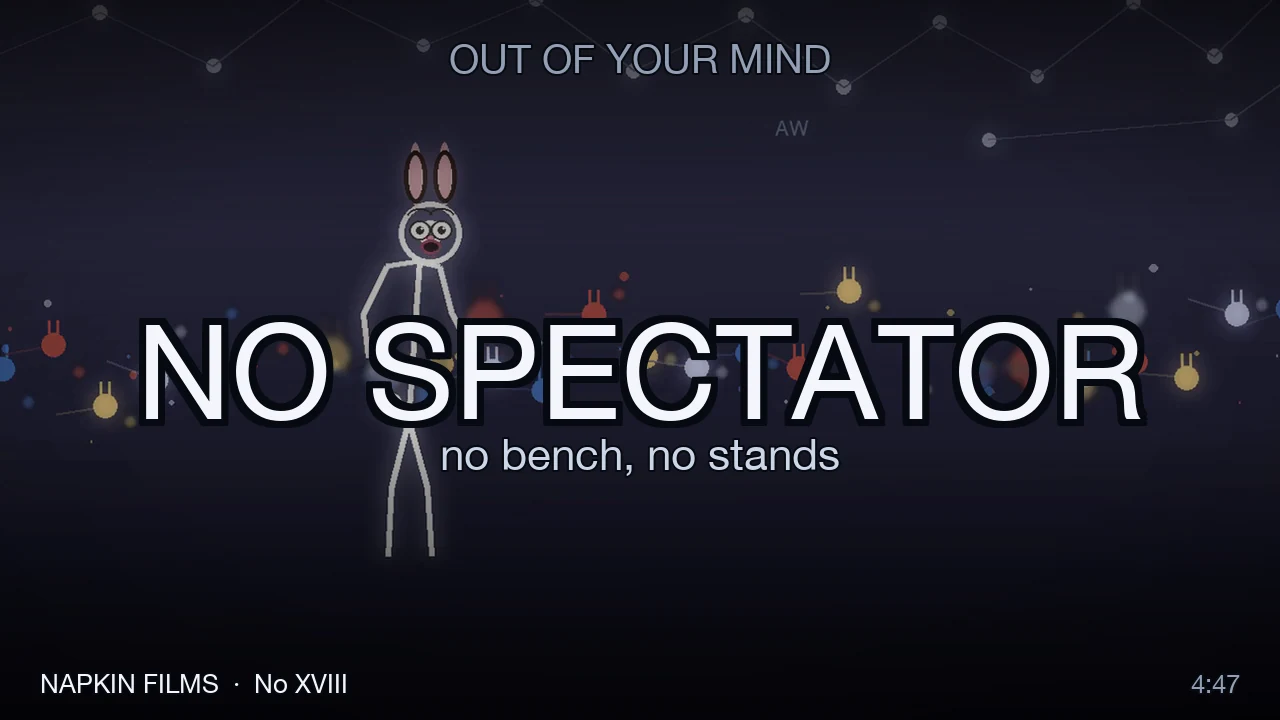 NO SPECTATOR: a film whose music is a canon, because that is the argument