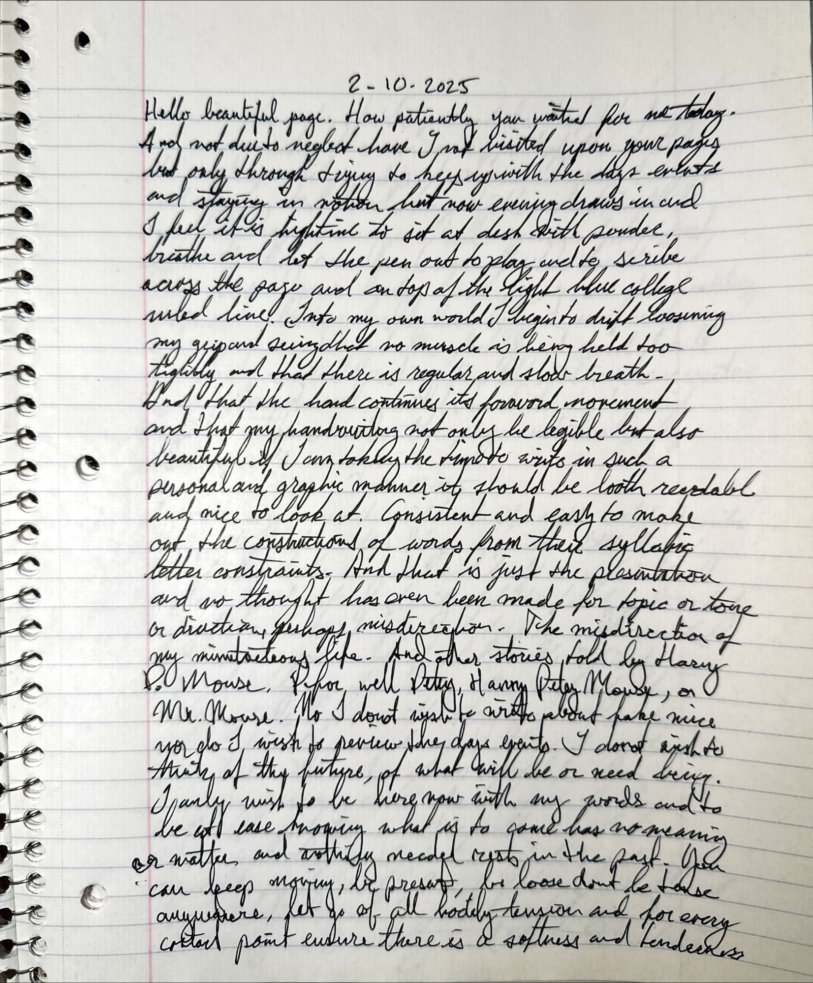 Hello Beautiful Page: Letting the Pen Drift Freely and the Breath Guide the Hand