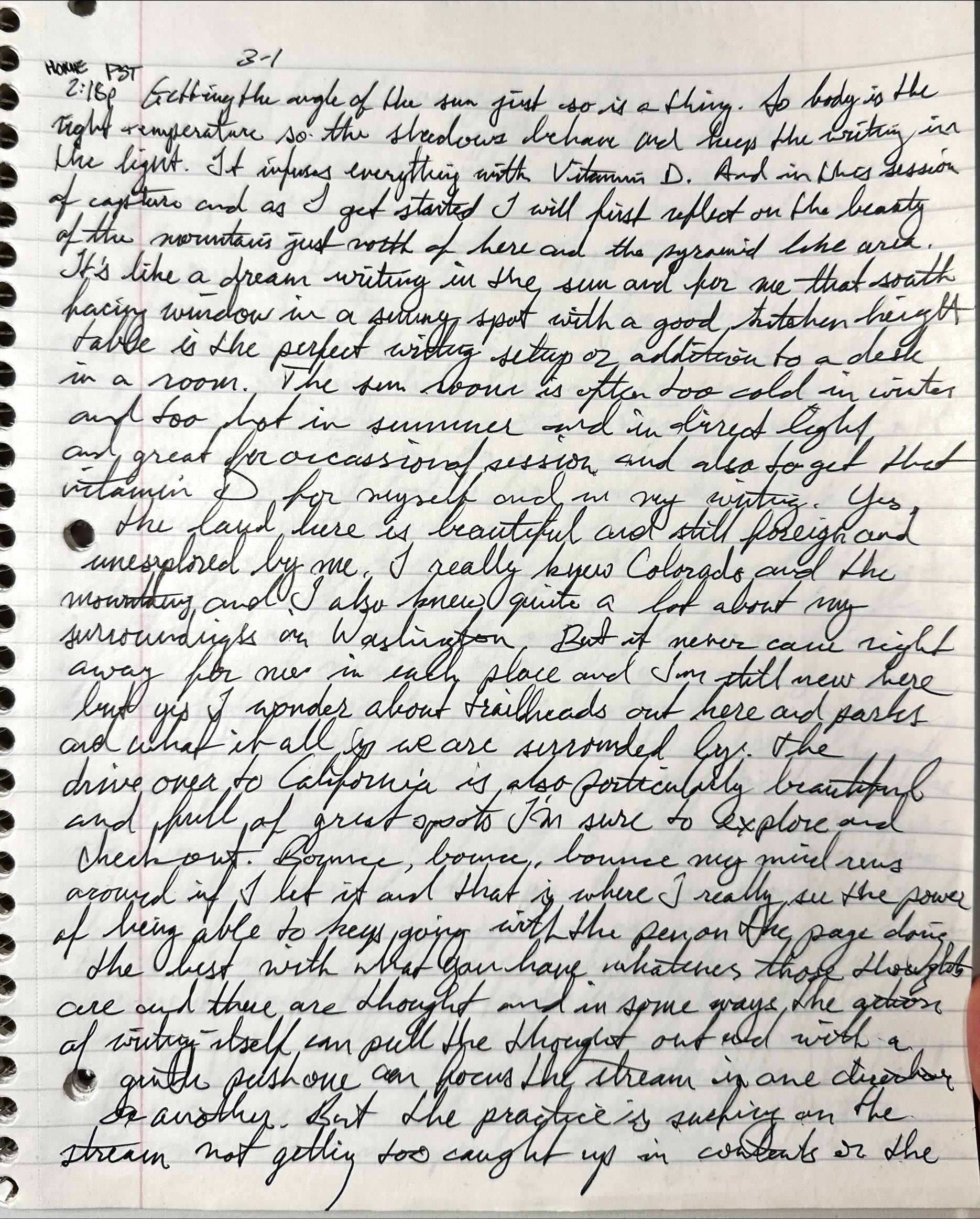Writing in the Sun: Thoughts on Place, Flow, and the Search for Light in a Life of Movement