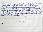 The closing lines of the handwritten entry: waves you can look into, and a work that must be incomplete for most of its life before it comes out from hiding.