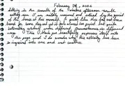 The February 2 handwritten entry: sitting in the warmth of the winter's afternoon south setting sun.
