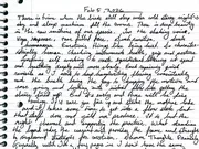 The opening of the February 5 handwritten entry: there is time when the birds still sleep under cold starry night's sky.