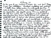 The opening of the February 10 handwritten entry: in the year of our Universe 2000, 20, and six.
