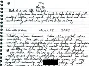 The March 9 handwritten entry: back at it with left. And gentle.