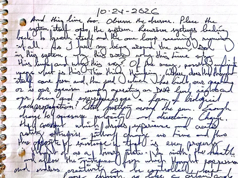 A page of the handwritten notebook